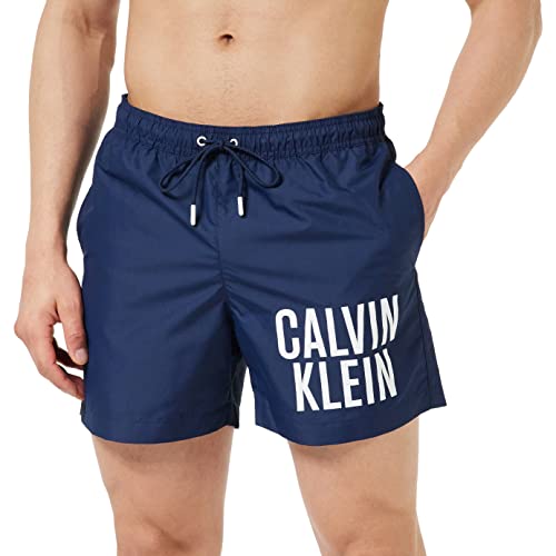 Calvin Klein Herren Badehose Medium Drawstring Lang, Blau (Navy Iris), 3XL von Calvin Klein