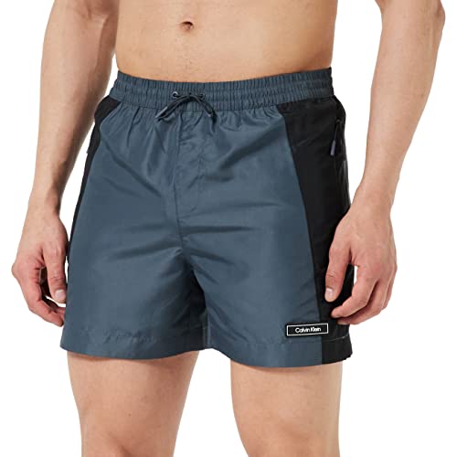 Calvin Klein Herren Badehose Medium Drawstring Lang, Grau (Oil Grey), L von Calvin Klein