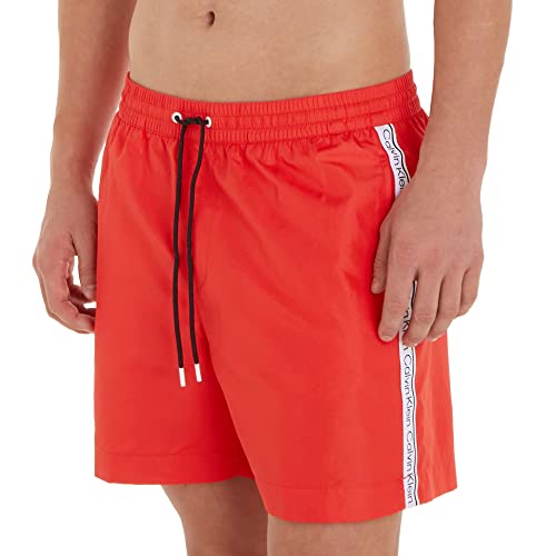 Calvin Klein Herren Badehose Medium Drawstring Lang, Rot (Cajun Red), L von Calvin Klein