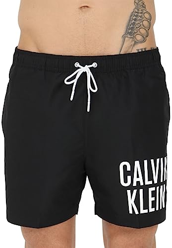 Calvin Klein Herren Badehose Medium Drawstring Lang, Schwarz (PVH Black), XXL von Calvin Klein