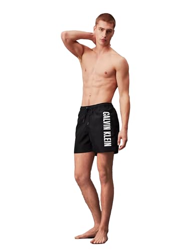 Calvin Klein Herren Badehose Medium Drawstring Lang, Schwarz (Pvh Black), 3XL von Calvin Klein