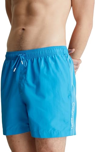 Calvin Klein Herren Badehose Medium Drawstring Mittellang, Blau (Malibu Blue), L von Calvin Klein