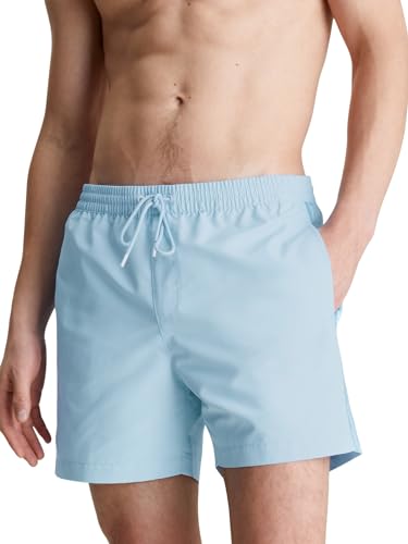 Calvin Klein Herren Badehose Medium Drawstring Mittellang, Blau (Pleasant Blue), S von Calvin Klein