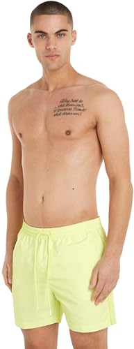 Calvin Klein Herren Badeshorts Medium Drawstring Mittellang, Gelb (Sunny Lime), XL von Calvin Klein