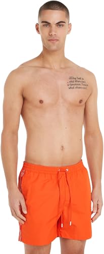Calvin Klein Herren Badeshorts Medium Drawstring Mittellang, Orange (Acid Orange), S von Calvin Klein