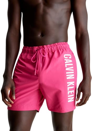 Calvin Klein Herren Badehose Medium Drawstring Mittellang, Rosa (Fuchsia Fedora), 5XL von Calvin Klein