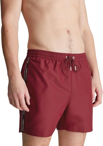 Calvin Klein Herren Badehose Medium Drawstring Mittellang, Rot (Cordovan), 4XL von Calvin Klein