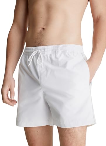 Calvin Klein Herren Badeshorts Medium Drawstring Mittellang, Weiß (Nimbus Cloud), XXL von Calvin Klein