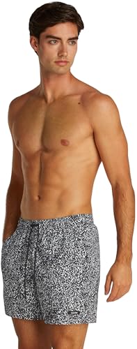 Calvin Klein Herren Badehose Medium Drawstring-Print mit Logo, Mehrfarbig (Black Granite Aop), XL von Calvin Klein