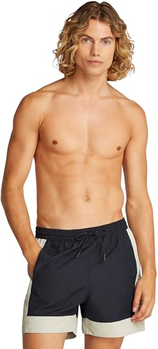 Calvin Klein Herren Badehose Medium Drawstring mit Logo, Blau (Dark Sapphire), L von Calvin Klein