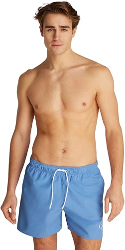 Calvin Klein Herren Badehose Medium Drawstring mit Logo, Blau (Glacier 5534269), 6XL von Calvin Klein