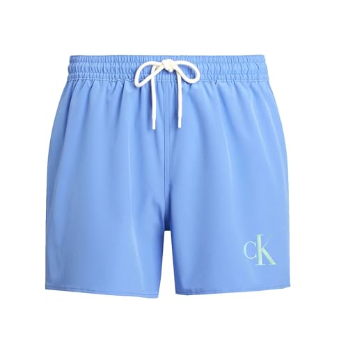 Calvin Klein Herren Badehose Medium Drawstring mit Logo, Blau (Glacier 5534269), S von Calvin Klein