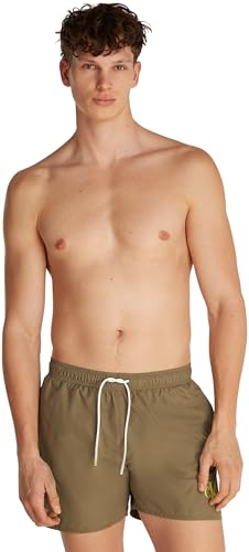 Calvin Klein Herren Badehose Medium Drawstring mit Logo, Grün (Dusky Green), S von Calvin Klein