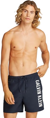 Calvin Klein Herren Badehose Medium Drawstring mit Tunnelzug, Blau (Dark Sapphire), 4XL von Calvin Klein