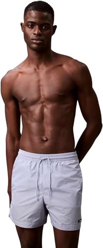 Calvin Klein Herren Badehose Medium Drawstring mit Tunnelzug, Blau (Dusky Cornflower), L von Calvin Klein