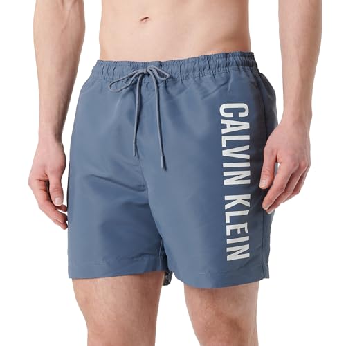 Calvin Klein Herren Badehose Medium Drawstring mit Tunnelzug, Blau (Grisaille), 4XL von Calvin Klein