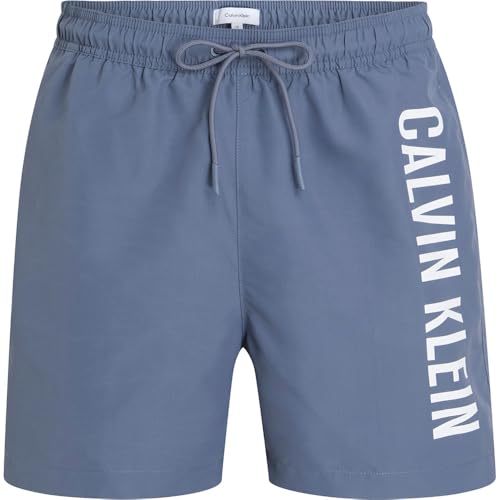 Calvin Klein Herren Badehose Medium Drawstring mit Tunnelzug, Blau (Grisaille), S von Calvin Klein