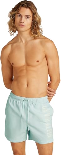 Calvin Klein Herren Badehose Medium Drawstring mit Tunnelzug, Grau (Moonlight Jade), XL von Calvin Klein