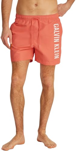 Calvin Klein Herren Badehose Medium Drawstring mit Tunnelzug, Orange (Dazzling Coral), 4XL von Calvin Klein