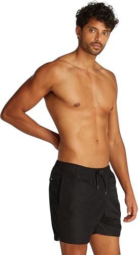 Calvin Klein Herren Badehose Medium Drawstring mit Tunnelzug, Schwarz (Pvh Black), S von Calvin Klein