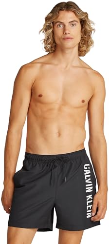 Calvin Klein Herren Badehose Medium Drawstring mit Tunnelzug, Schwarz (Pvh Black), S von Calvin Klein