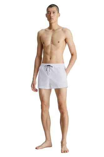 Calvin Klein Herren Badehose Short Drawstring Lang, Weiß (PVH Classic White), M von Calvin Klein