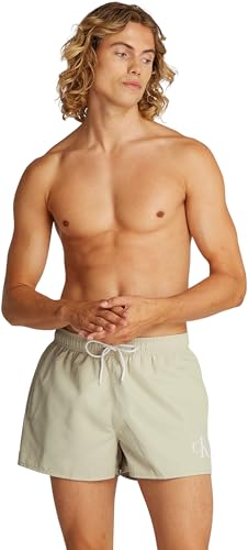 Calvin Klein Herren Badehose Short Drawstring mit Tunnelzug, Beige (Pelican), L von Calvin Klein