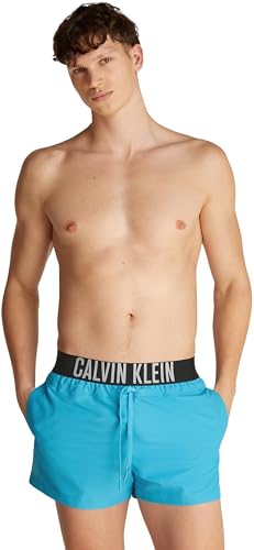 Calvin Klein Herren Badehose Short mit Logobund, Blau (Bash Blue), L von Calvin Klein