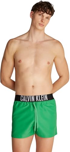 Calvin Klein Herren Badehose Short mit Logobund, Mehrfarbig (Blossom Green), S von Calvin Klein