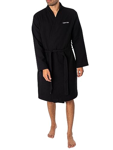 Calvin Klein Herren Bademantel Robe Baumwolle, Schwarz (Black), S-M von Calvin Klein