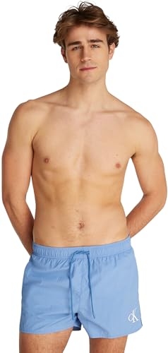 Calvin Klein Herren Badeshorts Drawstring mit Tunnelzug, Blau (Glacier 5534269), XL von Calvin Klein