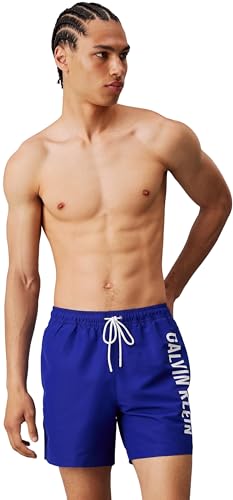Calvin Klein Herren Badeshorts Medium Drawstring Mittellang, Blau (Sapphire Blue), 5XL von Calvin Klein