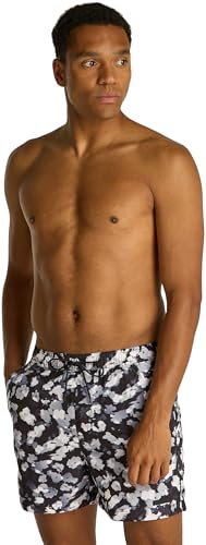 Calvin Klein Herren Badeshorts Medium Drawstring-Print zum Binden, Mehrfarbig (Ck Layered Floral Black AOP), XL von Calvin Klein