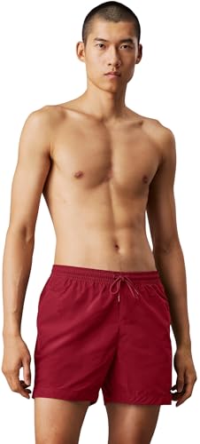 Calvin Klein Herren Badeshorts Medium Drawstring Schnelltrocknend, Rot (Quaint Berry), L von Calvin Klein