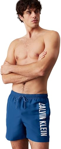 Calvin Klein Herren Badeshorts Medium Drawstring mit Tunnelzug, Blau (Patch of Blue), M von Calvin Klein