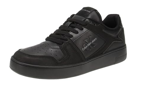 Calvin Klein Herren Basket Cupsole Low LTH ML FAD Sneaker, Triple Black, 44 EU von Calvin Klein