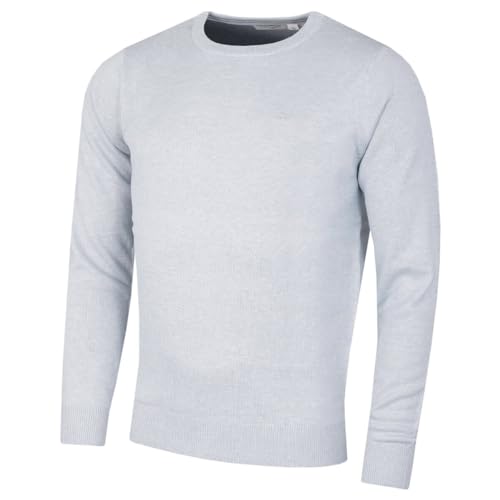 Calvin Klein Herren Baumwolle Sweater - Light Blau Marl - XL von Calvin Klein