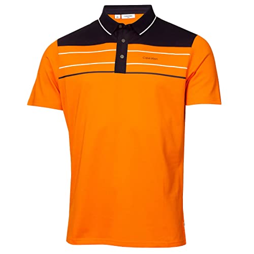 Calvin Klein Herren Blackwater nachhaltig Golf Polo Shirt - Orange - L von Calvin Klein