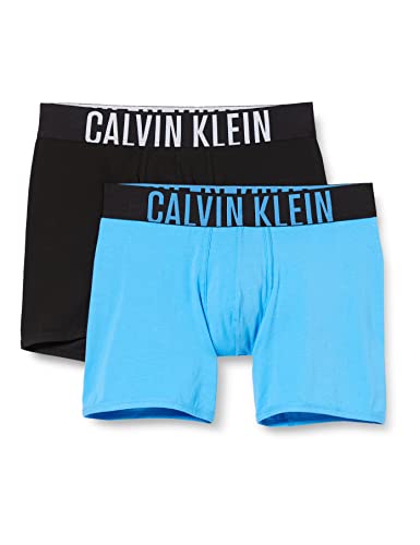 Calvin Klein Herren Boxer Brief 2pk Slip, Black/Signature Blue, S (2er Pack) von Calvin Klein