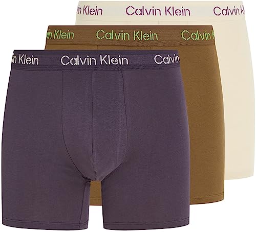 Calvin Klein Herren 3Pk 000NB3706A Boxer Briefs, Bone Wt, Nshd, Coffee Liqueur, XS (3er Pack) von Calvin Klein