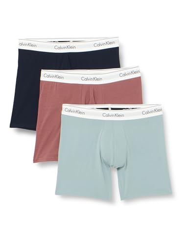 Calvin Klein Herren 3er Pack Boxer Briefs Baumwolle mit Stretch, Mehrfarbig (Capri Rose Blue Shadow Arona), XL von Calvin Klein