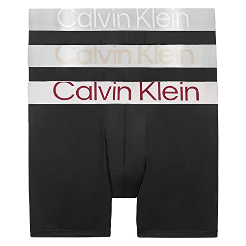 Calvin Klein Herren 3Pk 000NB3075A Boxer Briefs, Schwarz (B-RED Carpet/White/TUFFET Logos), XS von Calvin Klein