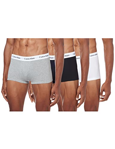 Calvin Klein Herren 3er Pack Boxershorts Low Rise Trunks Baumwolle mit Stretch, Mehrfarbig (Black/White/Grey Heather), M von Calvin Klein underwear