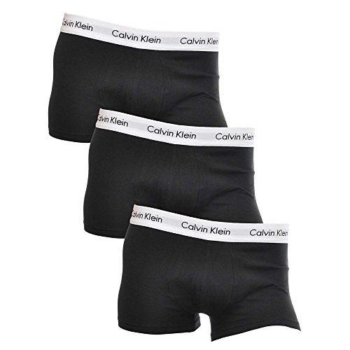 Calvin Klein Herren Boxershorts, Hüft-Shorts, hochwertige Baumwoll-Unterhosen für Männer, mit Stretch-Anteil, elastischer Bund, 3er Pack, Schwarz (Black 001), M von Calvin Klein underwear