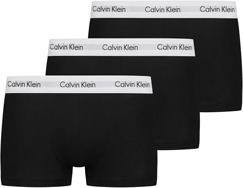 Calvin Klein Herren Boxershorts, Hüft-Shorts, hochwertige Baumwoll-Unterhosen für Männer, mit Stretch-Anteil, elastischer Bund, 3er Pack, Schwarz (Black 001), XL von Calvin Klein