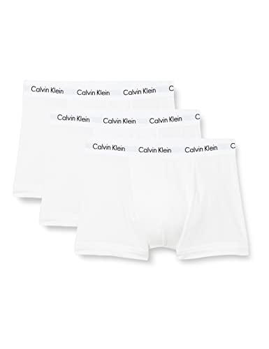 Calvin Klein Herren Boxershorts Low Rise TRUNK, 3er Pack U2664G, Ohne Eingriff, Mehrfarbig ( Weiß-100 ) - M von Calvin Klein