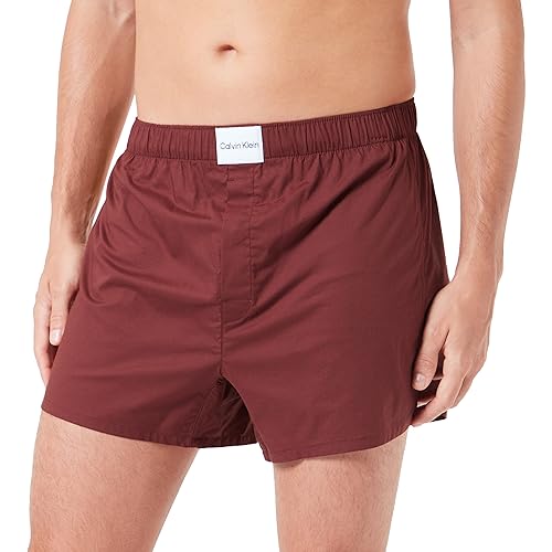 Calvin Klein Herren Boxershorts Slim Baumwolle mit Stretch, Rot (Rum Rasin), M von Calvin Klein