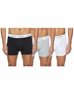 Calvin Klein underwear Herren Boxershorts COTTON STRETCH - TRUNK, 3er Pack, Einfarbig, Gr. Large, Mehrfarbig (BLACK/WHITE/GREY HEATHER 998) von Calvin Klein