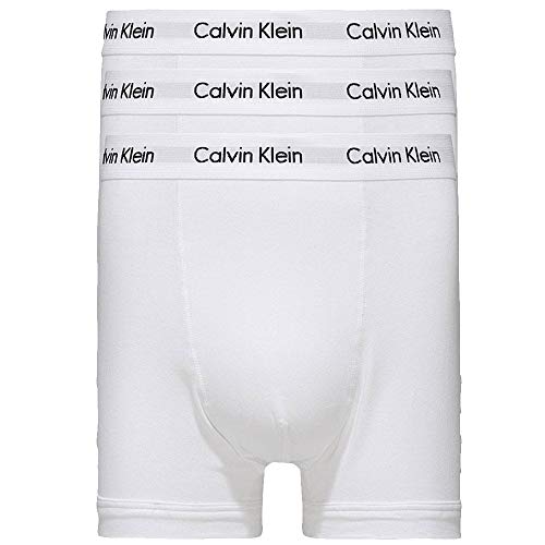 Calvin Klein Herren - 3er-Pack mittlere Taille Hüft-Shorts - Cotton Stretch, Mehrfarbig (Weiß-100), L von Calvin Klein