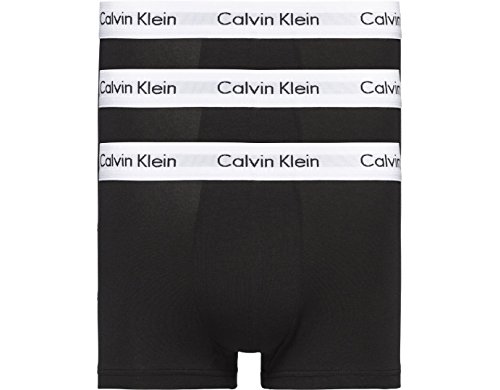 Calvin Klein Herren 3er Pack Boxershorts Trunks Baumwolle mit Stretch, Schwarz ,B-Cool Melon/Glxy Gry/Brn Belt Lg, L, Schwarz, L von Calvin Klein